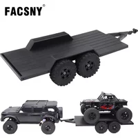 ABS Utility Trailer with Hitch for RC Crawler Car Hauling Scale Upgrade Parts for 1/18 TRX4M Defender Bronco