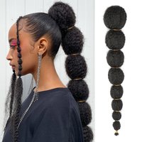 kinky Curly Bubble Ponytail Hair Extensions 18/24/28 inch Lantern Braid Ponytail Curly Caterpillar Ponytail Bubble Synthetic