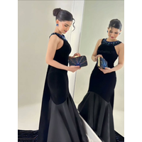 Elegant Evening Dresses Black Sleeveless Party Dresses Floor-Length Prom Gowns Customized Luxury robes de soirée 2025