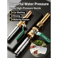 High Pressure Water Gun Brass Nozzle with Ball Valve Car Wash Sprayer Garden Irrigation Spray Gun Cleaning Tool