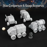 Sci-Fi RPG Truck Miniatures, Perfect for Tabletop Roleplaying Games & Strategy Enthusiasts, Industrial Transport Accessories
