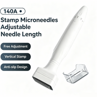 140A Adjustable Derma Stamp Microneedle 140 Titanium Pins Needles Derma Stamp Skin Care Home Use For Face Beauty Personal Care