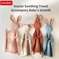 100% Cotton Gauze Baby Soothing Towel Rabbit Shaped Cartoon Animal Handkerchief Sleep Aid Doll Toy for Infants Kids Appease