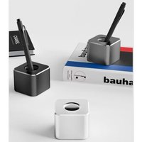 Portable Metal Pen Holder Aluminum Pen Holder with Non-Slip Pad - Versatile Desk Organizer for Bathroom & Office Supplie