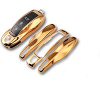 Mirror Gold Car Fob Remote Key Case Key Cover Key Shell Replace for Porsche 911 Carrera Panamera Boxster Cayman Cayenne Macan