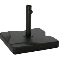 20kg Square Parasol Base Outdoor Garden Cement Umbrella Weight Stand Holder, Fits 32mm,38mm,48mm Pole, Black