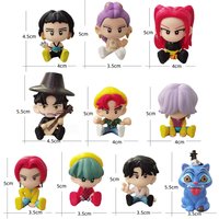 10Pcs Cute Chibi Anime Mini Figures Set Cool Cyberpunk Style Cake Toppers Desk Decor Collectible Figurines Party Favors Gift