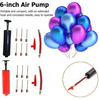 1 Set Hand Pump (7 Air Needles + 1 Air Pipe + 1 Air Nozzle + 1 Pump) 6-Inch Air Pump for Soccer Basketball Volleyball
