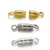 50pcs Cylinder Closed End Screw Fasteners Clasps Buckles for Bracelet Necklace Connectors Jewelry Making DIY