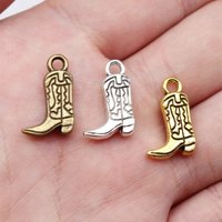 WYSIWYG 10pcs 11x18mm 4 Colors Double Sided Cowboy Boots Charms Pendant For DIY Jewelry Making