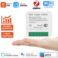Tuya 16A ZigBee WiFi Smart Switch Module with Power Monitor 2 Way Control Breaker Works with Alexa Google Home Smart Life APP