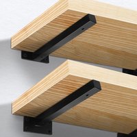 1 PC Floating Shelf Brackets Heavy Duty, Square Shelving Brackets, Metal Floating Shelf Supports, Black Wall Mount Brackets