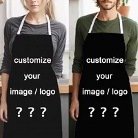 Custom Your Image / Logo on Cooking Aprons Adult Kids Kitchen Apron Waterproof Oil-Proof Fabric Accesories Cleaning Pinafore