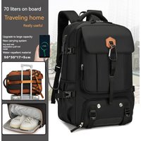 Outdoor backpack for travel, 50L waterproof camping backpack for women and men, backpack with shoe compartment