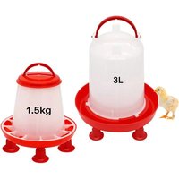 1 Pc 1.5 kg/3 L Bucket With Automatic Poultry Drinker Chicken Feeder Water Barrel Water Bucket Quail Drinking Farm Supply