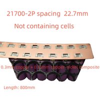 Manufacturers Sell 21700 Copper Bus 2P Red Copper 0.3mm Length 800mm Free Cutting Copper Ttrip Through 200A Spacing 22.7mm