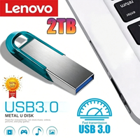 Unidades flash USB 3.2 de metal Lenovo de 2 TB, pendrive de alta velocidad de 1 TB y 512 GB, memoria USB portátil para coche, teléfono y com