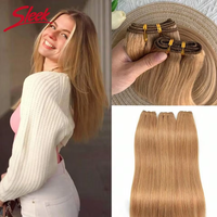 Sleek Brazilian Honey Blonde #27 Straight Hair Double Drawn Natural Human Hair Weave Bundles Remy 6# 8# Human Hair Bundle