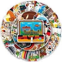50pcs Beautiful Views of Germany Cartoon Graffiti Stickers Waterproof Decorations Case Notebook Decor Trendy Gift