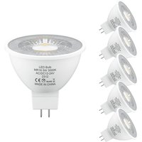 MR16 LED Bulbs Warm White 3000K Cool White 6500K AC/DC 12V/24V GU5.3 LED Spotlight Bulbs 5W for Landscape Track Lighting 6 Pack