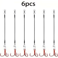 A Set of Six Fishing Tools, Including 6 Sets of Fishing Hooks. Use High-Carbon Steel Fishing Hooks with Steel Wire Fishing Line. Sturdy and Sharp Circular Hooks Are the Ideal Fishing Companion.