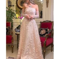 Off-shoulder Evening Dresses Woman Elegant Luxury 2025 Dresses for Special Occasions Custom Made Line A Short Sleeve Robe Soiree