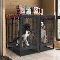Jumbo Large Metal Pet Playpen, Kennel House with Steel Lock and Removable Trays, Heavy Duty Dog Cage