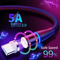 5A Super Fast Magnetizing Data Cable 3 In 1 Multi Function Mobile Phone Charging Cable For Iphone Android Huawei Typec Luminous