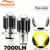 10000Lm H4 LED H6 BA20D 70000LM LED Motorcycle Headlight Bulbs CSP Lens White Yellow Hi Lo Lamp Scooter Accessories Fog Lights