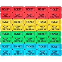 200 or 400 Pcs Raffle Tickets, 50/50 Double Raffle Tickets, for Events, Entry, Carnivals, and Door Prizes