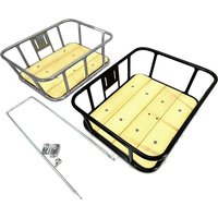 City Bike Retro Bicycle Basket Motorcycle Basket Aluminum Alloy Bike Front Cargo Basket Silver Black