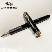 JINHAO 75 Fountain Pen Checkered Grab Ash Feather Arrow Tungsten Steel Black Nib Classic Ink Office School Supplies Pen