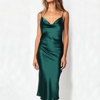 Party Club Satin Sexy Dress Women Summer 2023Elegant Midi Floral Dress Woman Solid Evening Sling Backless Dresses Vestido 21796