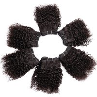 Kinky Curly Hair Bundles Virgin Brazilian Human Hair Extensions Weave Bundles Weaving African Black Women 6 Pcs/lot image 3