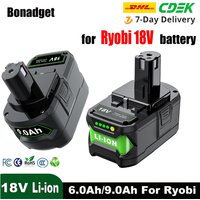 9000Mah 18V for Ryobi P108 Battery Replacement Li-ion Battery P108 P102 P103 P104 P107 BPL1820 RB18L50 Power Tool Baterry