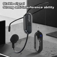 2.4G Headset Wireless Microphone Kit Transmitter with Receiver for Voice Amplifier Speaker Microphone 3.5/6.35mm Interface