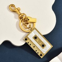 Vintage Multi-color Magnetic Tape Car Keychain Nostalgic Style Metal Bag Pendant Personalized and Trendy Versatile Accessory