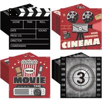 20/40/60pcs Movie Night Cocktail Napkins Movie Time Cinema Disposable Paper Napkins Movie Night Themed Birthday Party Decoration