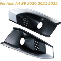 Paar schwarze Nebelscheinwerferabdeckung für Audi A4 B9 2020 2021 2022, Nebelscheinwerfer, Rahmen, Kühlergrillabdeckung, Auto-Styling, Außenzubehör