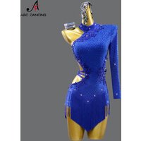 Blue Dress New Latin Dance Suit Party Costumes For Women Girls Competition Parties Ballroom 2026 Practice Dancewear Prom Clothes