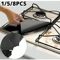 1/5/8PCS Black Gas Stove Protection Pad Kitchen Anti Dirt Non Stick Pad Reusable Stove Surface Scratch Protection Cleaning Pad