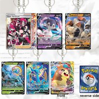 Diy Regirock Card Acrylic Keychain PTCG Morpeko Dhelmise Indeedee Team Yell Grunt Keyring Bag Decoration Pendant Collection Gift