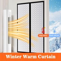 Magnetic winter thick door curtain - easy to install - No Drilling- Keep Cold Out & Warm In-Windproof partition curtain