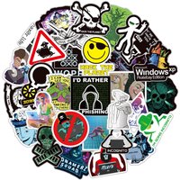 50PCS Funny Network Hacker Programming Stickers Fun Cartoon IT Engineer Computer Sticker Luggage Laptop Guitar Phone Decals