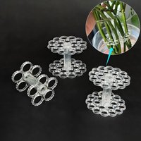 2pc Transparent Plastic Flower Holder Double Layer Flower Stem Fixator Mutifuction Display Rack for Vase Floral Arrangement Tool