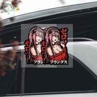 Anime Character 02darling Car Sticker Scratch Cover Body Decoration Creative Personalized Decal Waterproof Reflective