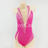 JoyCan Swimming suits Girls Women Pink Synchronized Swimming Wear for Competitiion BD7027