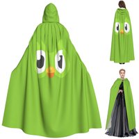 Duolingo Owl Duo Long Hooded Cloak Witch Medieval Costume Cosplay Cape HalloweenParty Adult Unisex