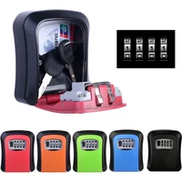 Wall Mount Key Safe Organizer Box 4 Digit Combination Password Key Box Password Lock ABS Plastics for Indoor Outdoor Key U Disk