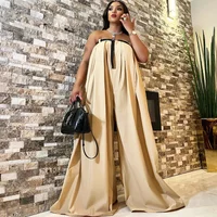 Sexy Loose Wide Leg Jumpsuit for Women Palazzo Pants Night Club Outfit Strapless Romper One Pieces Overalls Combinaison Femme